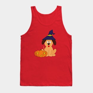 Dog Witch Pumpkin Halloween Tank Top